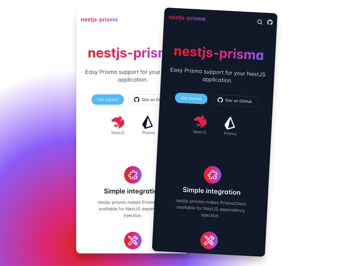 nestjs-prisma light and dark mode